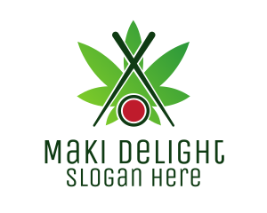 Maki - Cannabis Sushi Chopsticks logo design