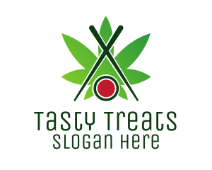 Edibles - Cannabis Sushi Chopsticks logo design