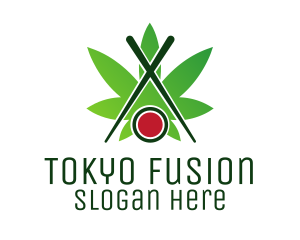 Cannabis Sushi Chopsticks logo design