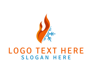 Heat - Fire Snowflake Ventilation logo design