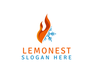 Cold - Fire Snowflake Ventilation logo design