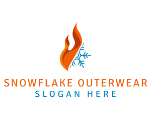 Fire Snowflake Ventilation logo design