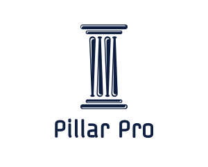 Blue Baseball Pillar Bat logo design