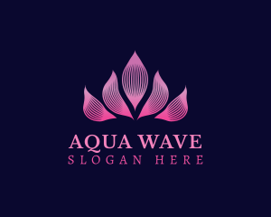 Fire Flower Wave Motion logo design