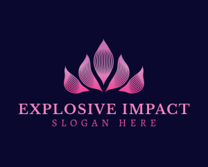 Fire Flower Wave Motion logo design