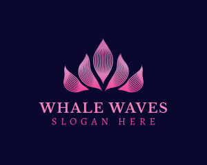 Fire Flower Wave Motion logo design