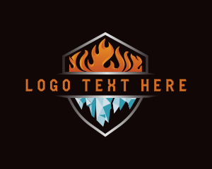 Heat - Fire Ice Heating Cooling logo design