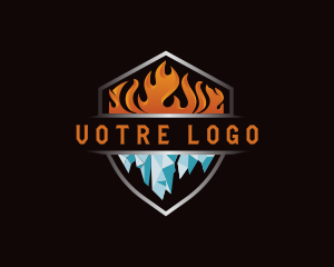Fire Ice Heating Cooling Logo