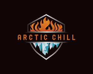 Fire Ice Heating Cooling logo design