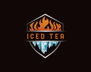 Fire Ice Heating Cooling logo design