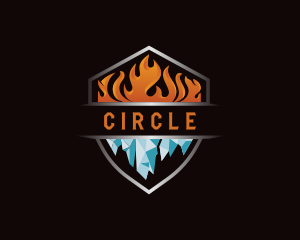 Cooling - Fire Ice Heating Cooling logo design