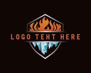 Iceberg - Fire Ice Heating Cooling logo design