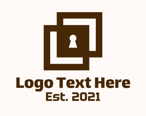Brown - Keyhole Door Box logo design