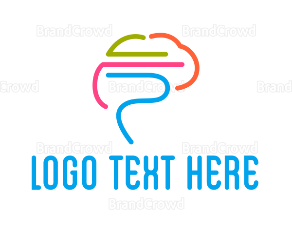 Colorful Brain Genius Logo