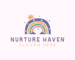 Postpartum - Children Daycare Rainbow logo design