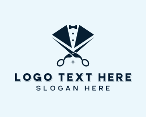 Suit - Scissor Suit Barbering logo design