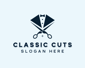 Scissor Suit Barbering logo design