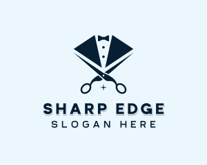 Scissor Suit Barbering logo design