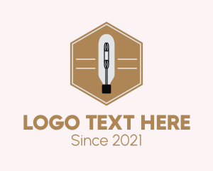 Utility - Light Bulb Hexagon logo design