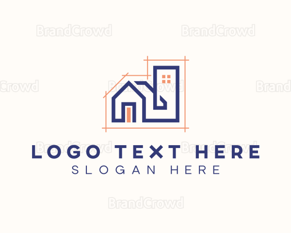 House Blueprint Architecture Logo