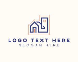 Plan - House Blueprint Architecture logo design