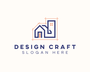 House Blueprint Architecture logo design