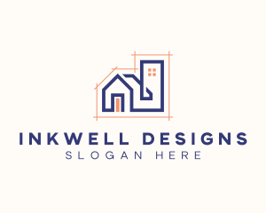 House Blueprint Architecture logo design