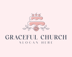 Baking - Cherry Wedding Cake logo design
