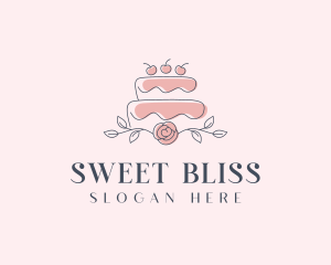 Cherry Wedding Cake logo design