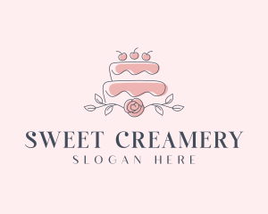 Cherry Wedding Cake logo design