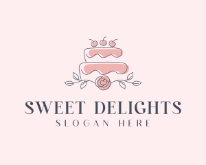 Cherry Wedding Cake logo design