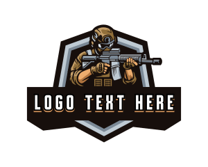 Swat - Rifle Shooting Soldier logo design