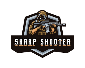 Rifle - Rifle Shooting Soldier logo design