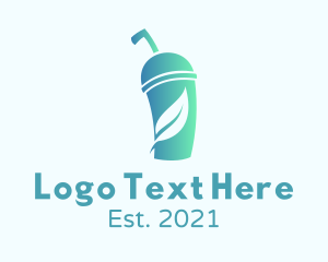 Drinking Cup - Leaf Drinking Cup logo design