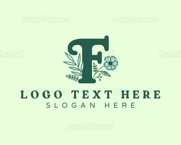 Fancy Floral Marketing Letter F Logo