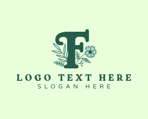 Leaf - Fancy Floral Marketing Letter F logo design