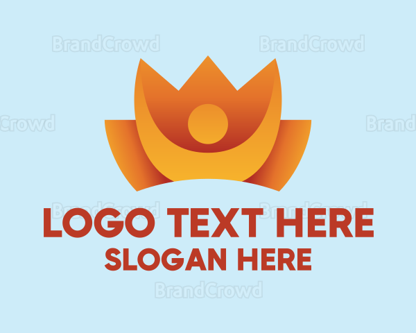 Fire Person Lotus Flower Logo