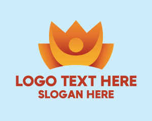 Yoga - Fire Person Lotus Flower logo design