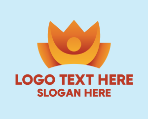 Fire Person Lotus Flower Logo