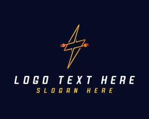 Thunder - lightning Plug Power Provider logo design