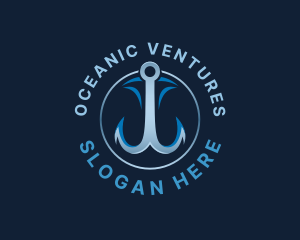 Aquatic Fishing Hook logo design