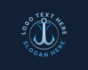 Seaport - Aquatic Fishing Hook logo design