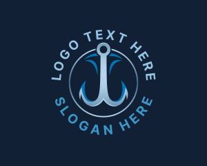 Aquatic Fishing Hook Logo