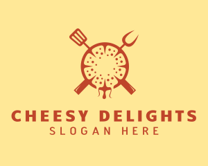 Cheesy - Red Pizza Restaurant logo design