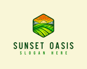 Mountain Sunset Landscape logo design