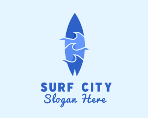 Beach Surfing Waves logo design