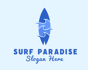 Beach Surfing Waves logo design