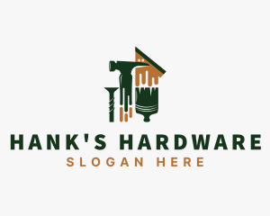 Paintbrush Hammer Hardware logo design