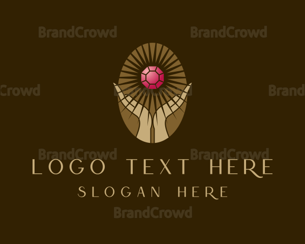 Fortune Teller Hand Gemstone Logo