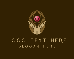 Fortune Teller Hand Gemstone Logo